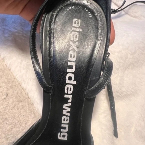 ALEXANDER WANG Leather Selena Ankle Strap Stilettos In Black - Picture 3 of 6